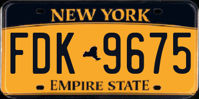 NY license plate FDK9675