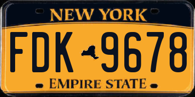 NY license plate FDK9678