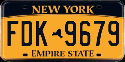 NY license plate FDK9679