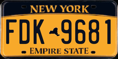 NY license plate FDK9681