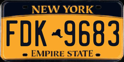 NY license plate FDK9683