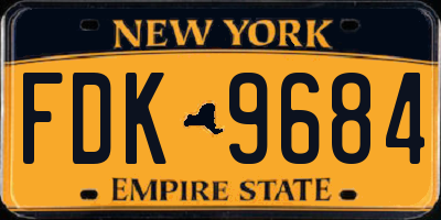 NY license plate FDK9684