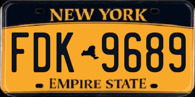 NY license plate FDK9689