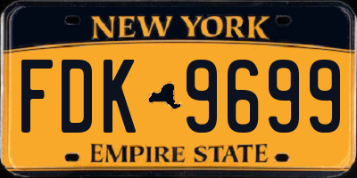 NY license plate FDK9699