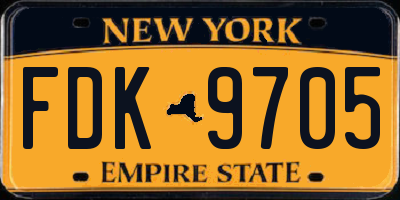NY license plate FDK9705