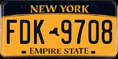 NY license plate FDK9708