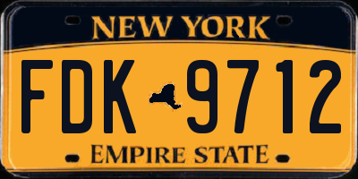 NY license plate FDK9712