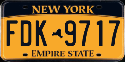 NY license plate FDK9717