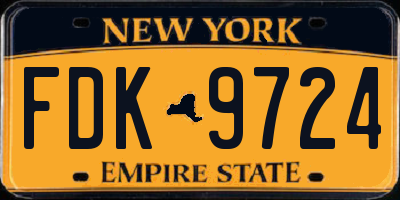 NY license plate FDK9724