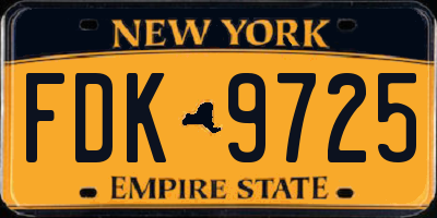 NY license plate FDK9725