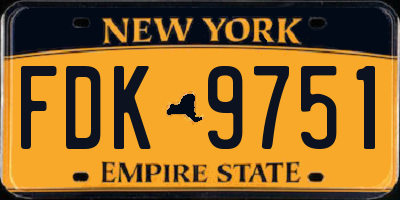NY license plate FDK9751