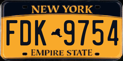 NY license plate FDK9754
