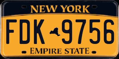 NY license plate FDK9756