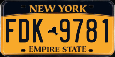 NY license plate FDK9781