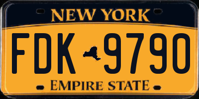 NY license plate FDK9790