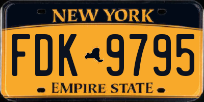 NY license plate FDK9795