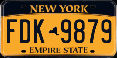 NY license plate FDK9879