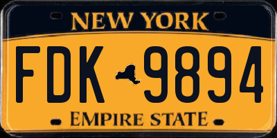 NY license plate FDK9894