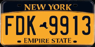 NY license plate FDK9913