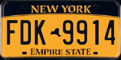 NY license plate FDK9914