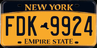 NY license plate FDK9924