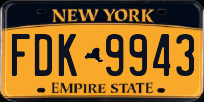 NY license plate FDK9943