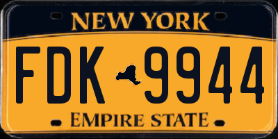 NY license plate FDK9944