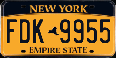 NY license plate FDK9955
