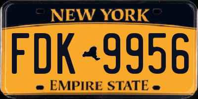 NY license plate FDK9956