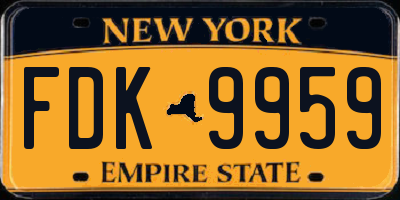 NY license plate FDK9959