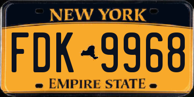 NY license plate FDK9968