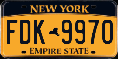 NY license plate FDK9970