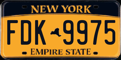 NY license plate FDK9975