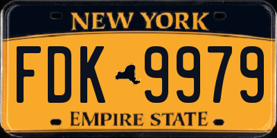 NY license plate FDK9979