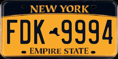 NY license plate FDK9994