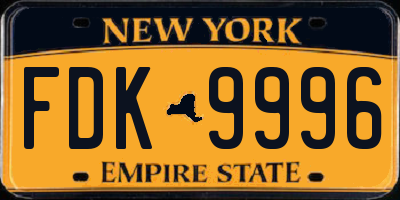 NY license plate FDK9996