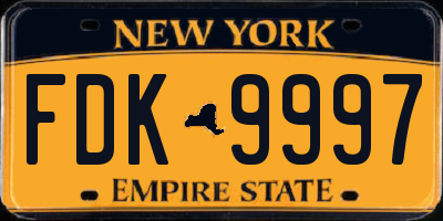 NY license plate FDK9997