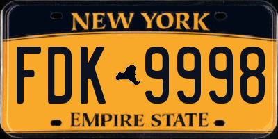 NY license plate FDK9998