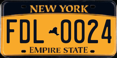 NY license plate FDL0024