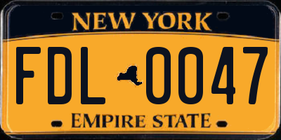 NY license plate FDL0047