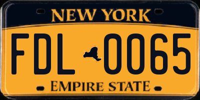 NY license plate FDL0065