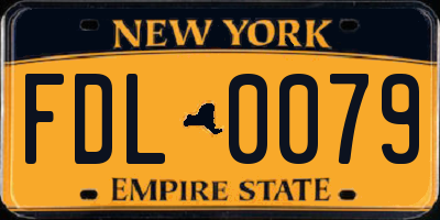 NY license plate FDL0079