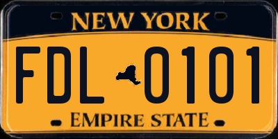 NY license plate FDL0101