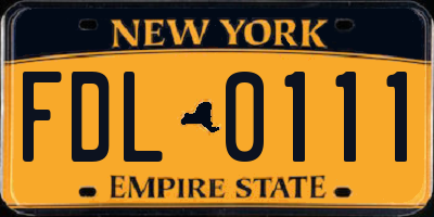NY license plate FDL0111