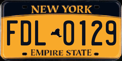 NY license plate FDL0129