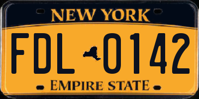 NY license plate FDL0142