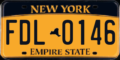 NY license plate FDL0146