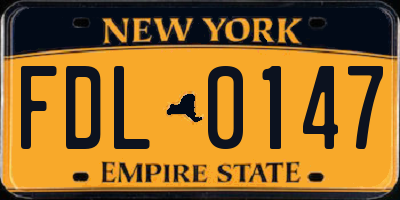 NY license plate FDL0147