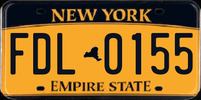 NY license plate FDL0155