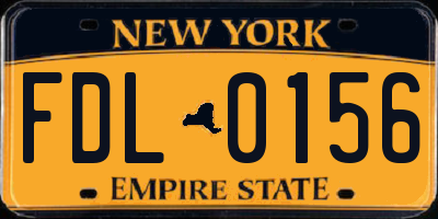 NY license plate FDL0156